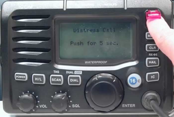 Radio VHF ASN (02): Détresse ASN par bouton DISTRESS