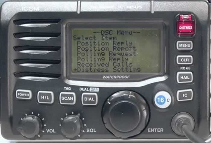 Radio VHF ASN (01): Détresse ASN par MENU